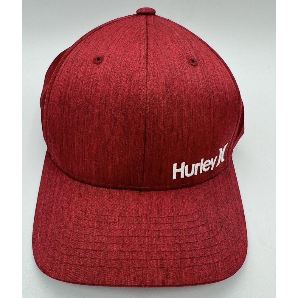 Hurley Logo Flex fit Hat Cap Curved L-XL Size Cherry Red Color